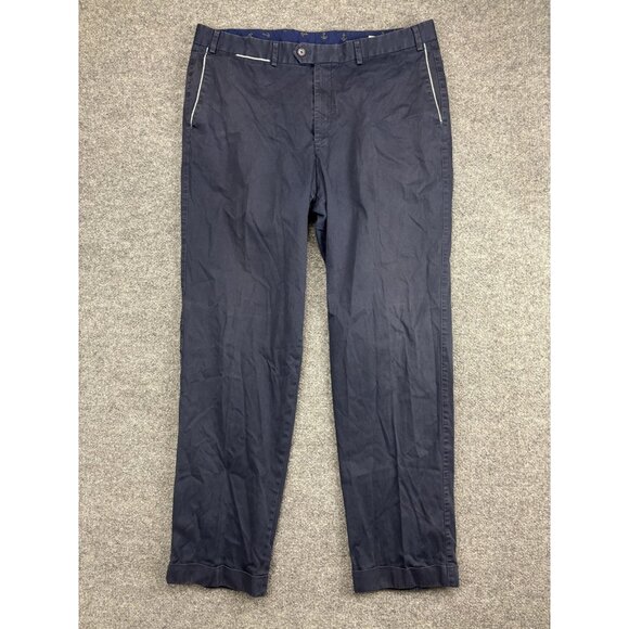 Hiltl Pants Mens 39x35 Navy Blue Contemporary Flat Front Dress Slacks Romania - Picture 1 of 10